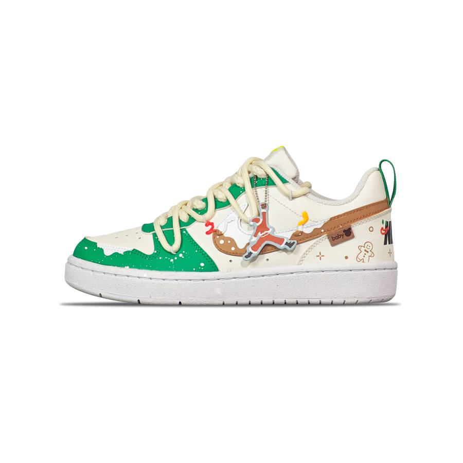 Nike Nike Court Borough Slip Resistant Abrasion Resistant Low top Kids' Skateboarding Shoes Green Teenagers