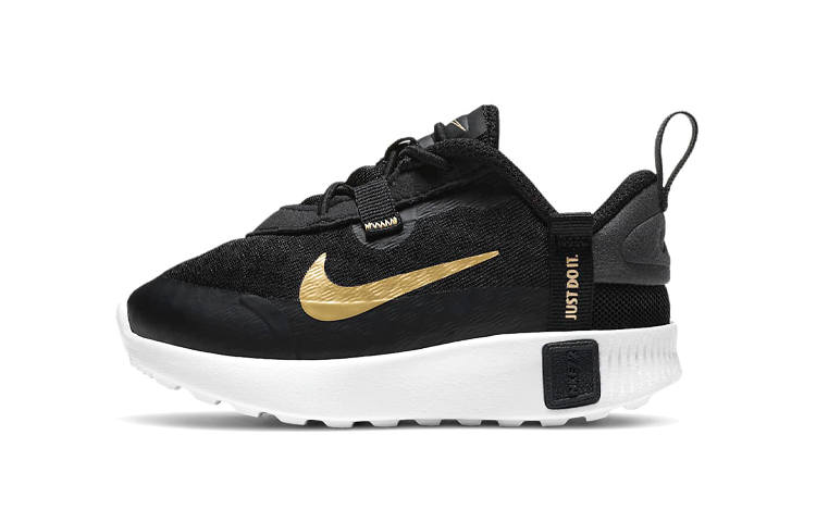 Nike Nike Reposto Slip Resistant Cushioning Abrasion Resistant Low top Toddler Shoes Black Gold Infant And Toddler