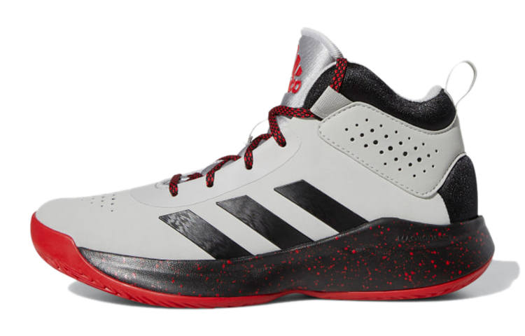 Adidas Adidas Cross Em Up 5 Abrasion Resistant Mid top Basketball Shoes Gray Black Red Kids'