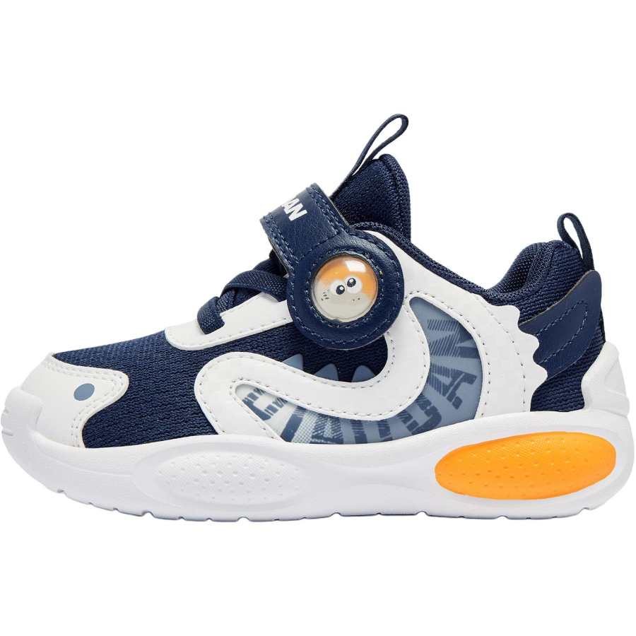 QIAODAN Slip Resistant Cushioning Low top Toddler Shoes Blue White Infant And Toddler