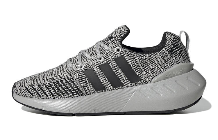 Adidas Originals Swift Run 22 J Comfortable Abrasion Resistant Breathable Low top Running Shoes Gray Black