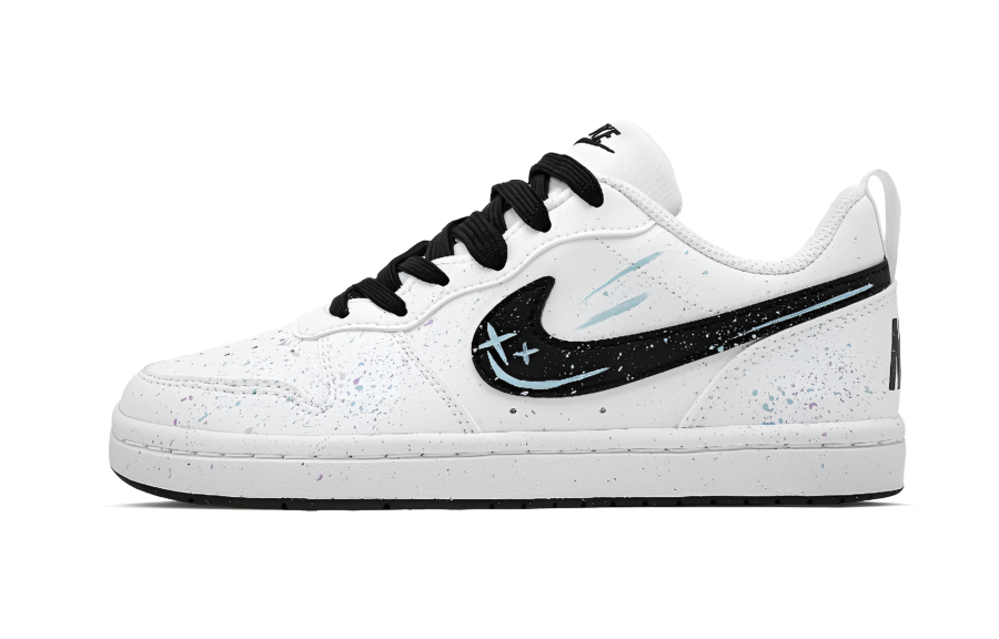 Nike Nike Court Borough Multicolor Track Synthetic Leather Abrasion Resistant Low top Kids' Skateboarding Shoes White Unisex