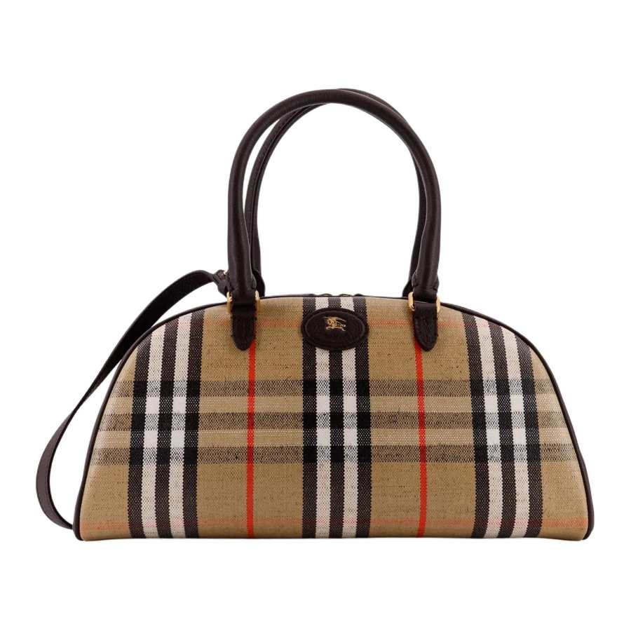 Burberry Coated Canvas Crossbody Handbag Women's Brown & Black