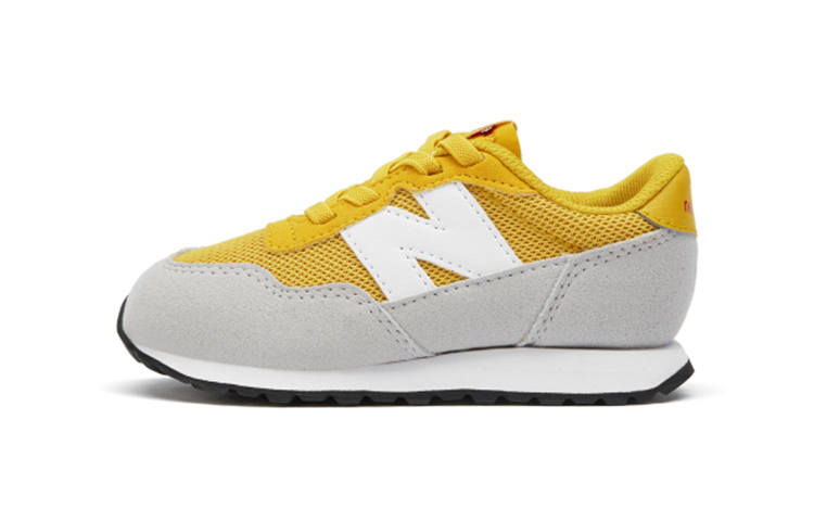 New Balance New Balance NB 237 Comfortable Cushioning Abrasion Resistant Breathable Low top Toddler Shoes Yellow Gray