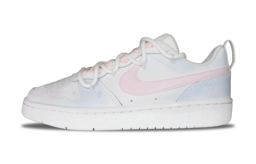 Nike Nike Court Borough Leather Slip Resistant Cushioning Abrasion Resistant Low top Kids' Skateboarding Shoes Blue White