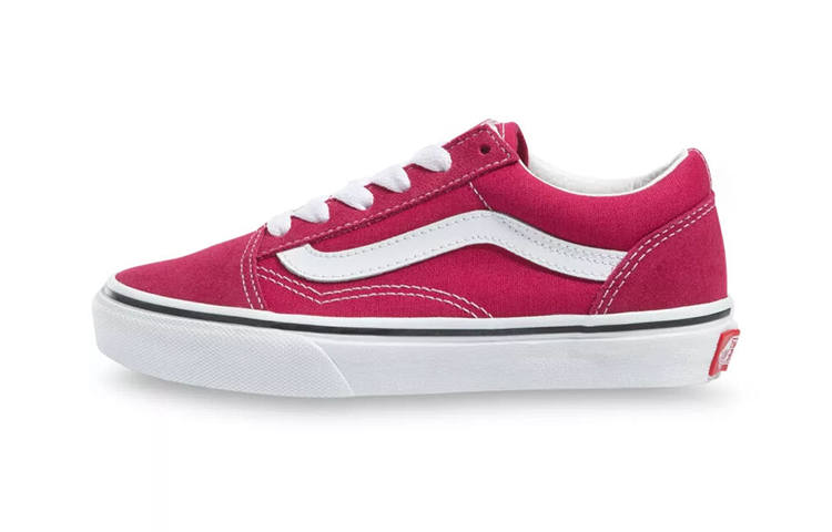 Vans Old Skool Canvas Low top Kids' Skateboarding Shoes Rose Red Children Aged 3 7 Years Old