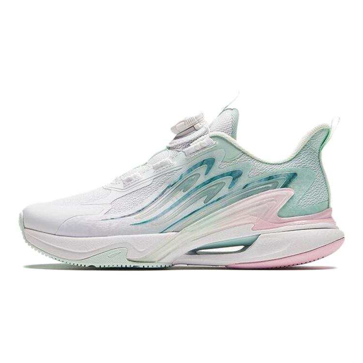 Antakids Fabric Comfortable Slip Resistant Abrasion Resistant Running Shoes White Green Teenagers
