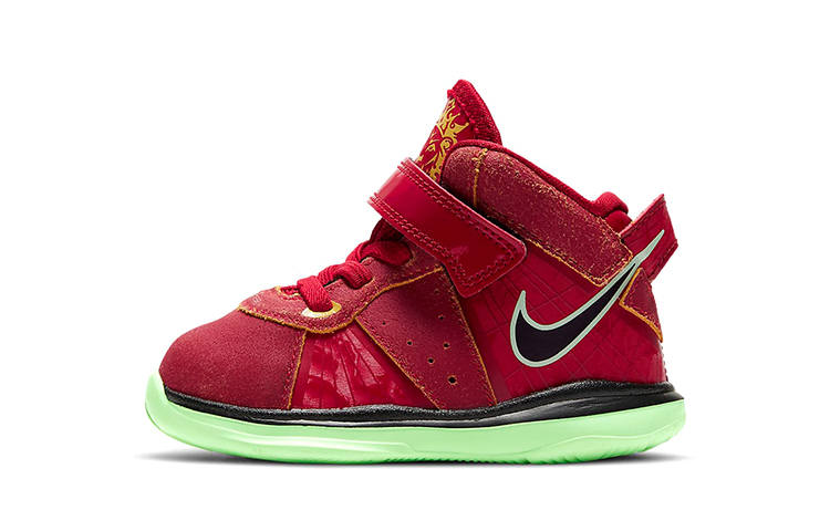 Nike Nike Lebron 8 'Empire Jade Forbidden City High top Basketball Shoes Black Red Infant And Toddler