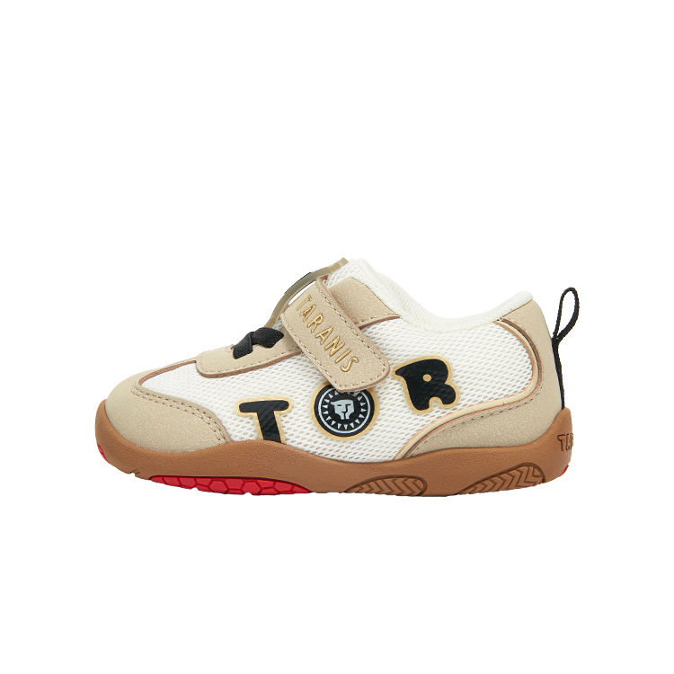 TARANIS 101 Collection Slip Resistant Abrasion Resistant Low top Pre Walking Shoes & Sock Shoes White Apricot