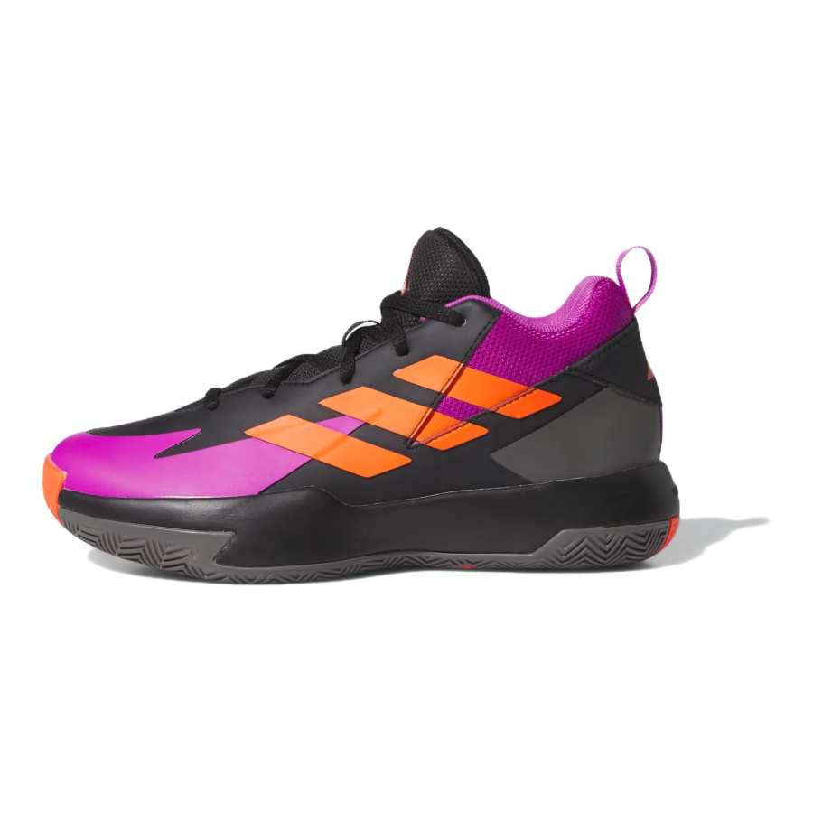 Adidas Adidas Cross Em Up Abrasion Resistant Mid top Children's Basketball Shoes Black Purple Teenagers