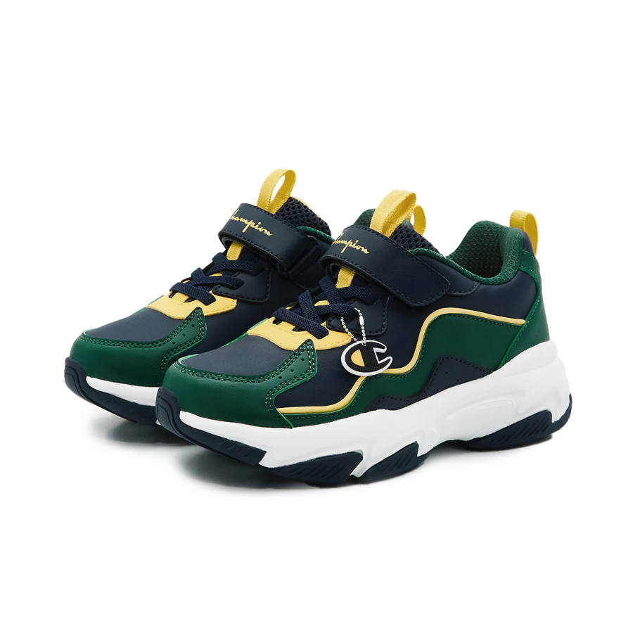Champion Kids Synthetic Leather Slip Resistant Abrasion Resistant Kids Lifestyle Shoes Dark Green