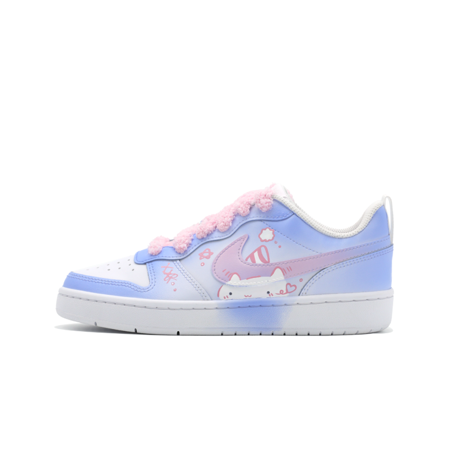 Nike Nike Court Borough Slip Resistant Abrasion Resistant Cushioning Low top Kids' Skateboarding Shoes Blue Pink Unisex