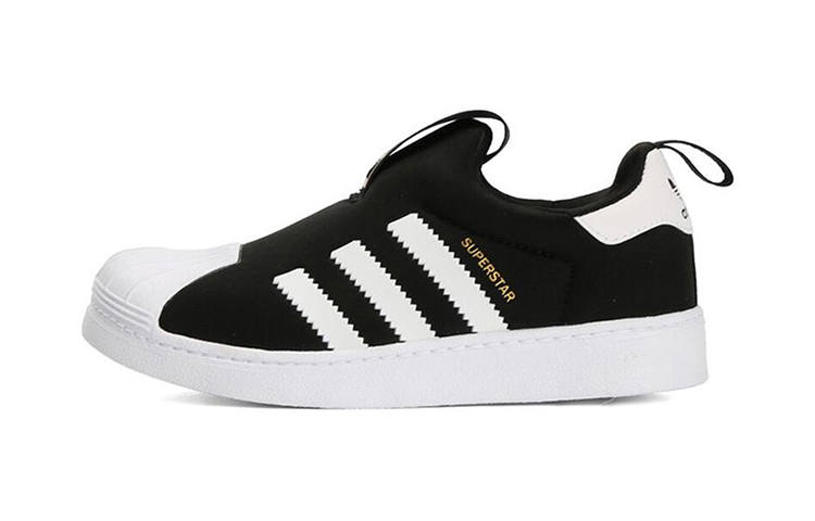 Adidas Originals SUPERSTAR 360 Abrasion Resistant Low top Kids' Skateboarding Shoes Black White Kids'