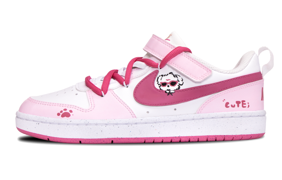 Nike Nike Court Borough Slip Resistant Abrasion Resistant Low top Kids' Skateboarding Shoes Pink Pre school
