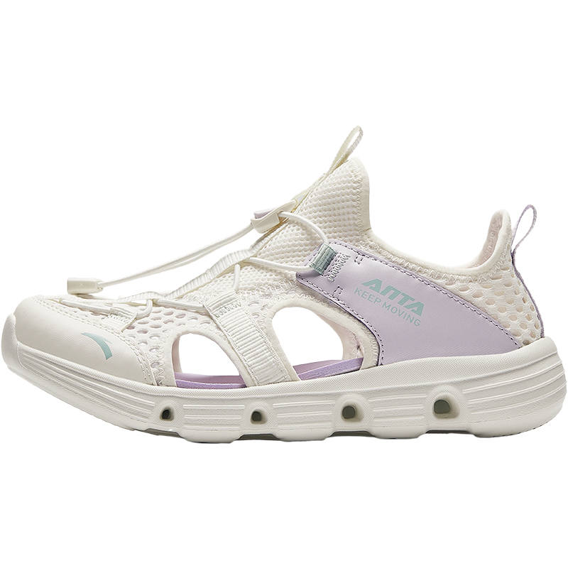 Antakids Textile, Synthetic Leather Low top Sandal White Purple Teenagers