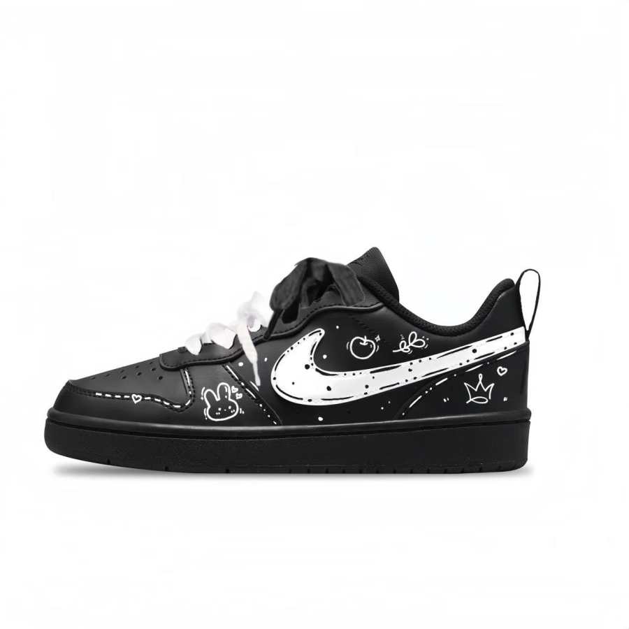 Nike Nike Court Borough Creativity Synthetic Leather Slip Resistant Abrasion Resistant Low top Kids' Skateboarding Shoes