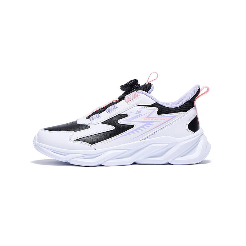 361°KIDS Synthetic Leather Low top Running Shoes Black White Purple Unisex