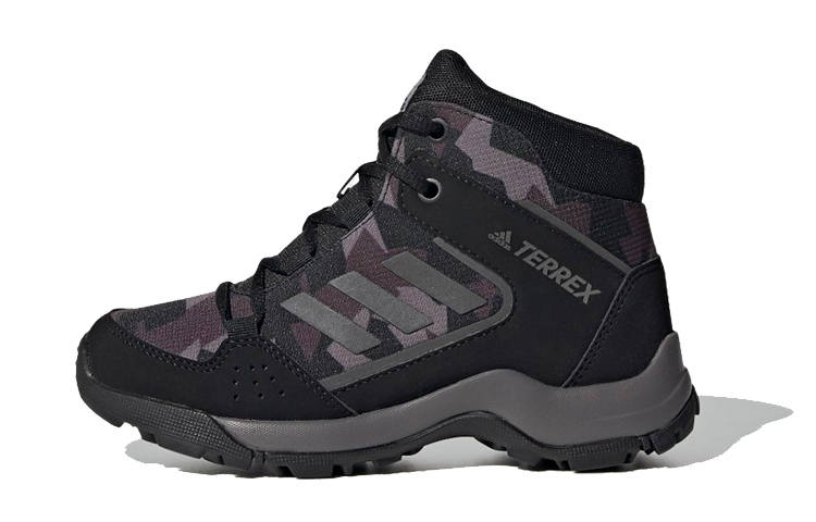 Adidas Adidas Terrex Hyperhiker K Breathable High top Kids' Outdoor Shoes Black Purple Gray Kids'
