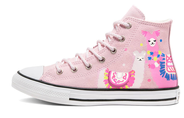 Converse Chuck Taylor All Star Lama Canvas Cushioning Abrasion Resistant High top Kids' Skateboarding Shoes Pink Kids'