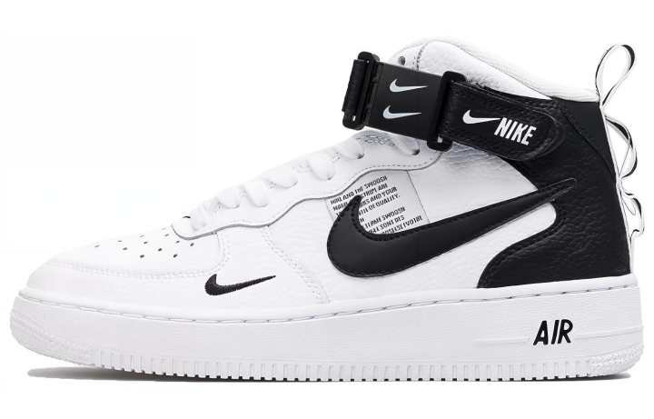 Nike Nike Air Force 1 Mid top Skateboard Shoes Black White Unisex