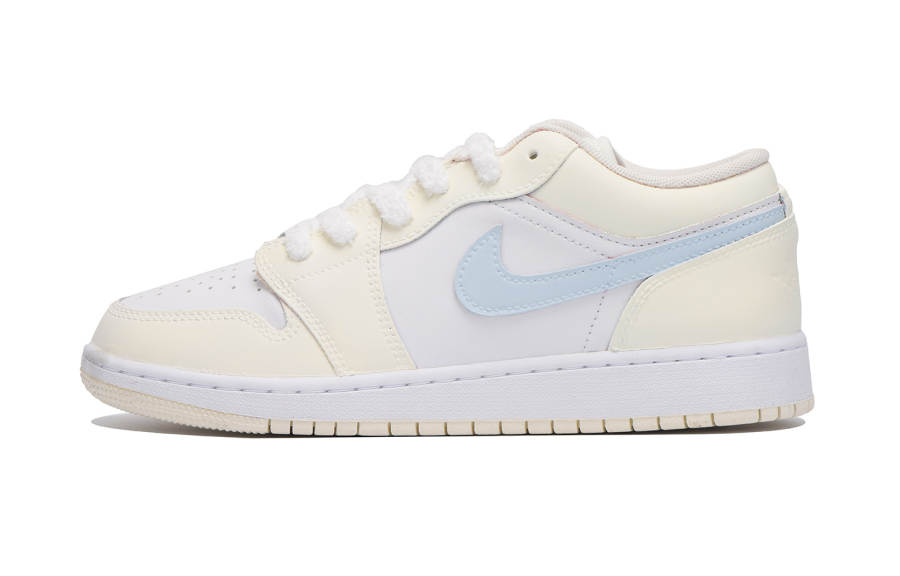 Jordan Jordan Air Jordan 1 Slip Resistant Low top Children's Basketball Shoes Blue Yellow Teenagers
