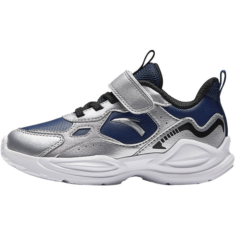 Antakids Synthetic Leather Lightweight Cushioning Low top Kids' Running Shoes Blue Silver Children Aged 3 7 Years Old