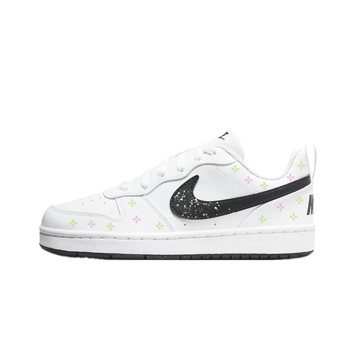 Nike Nike Court Borough Ink Dot Flower Trace Synthetic Leather Abrasion Resistant Slip Resistant Low top
