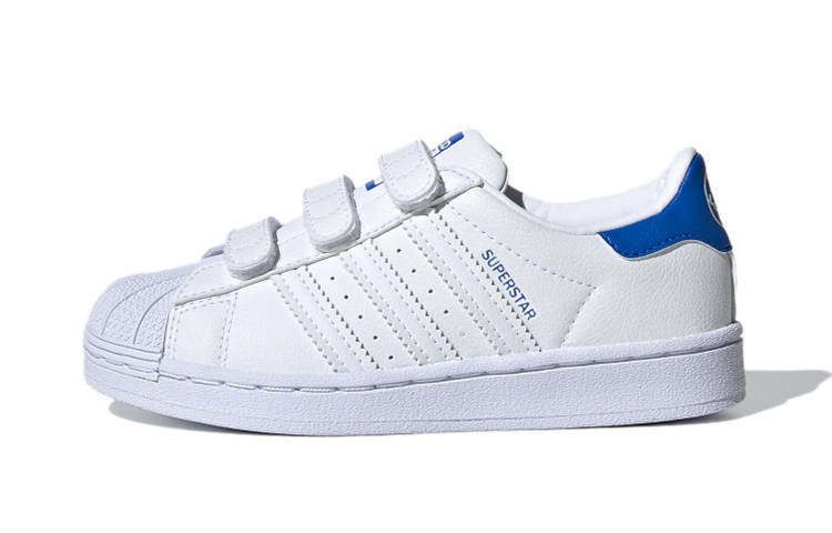 Adidas Originals CF C Breathable Low top Skateboard Shoes White Blue Children Aged 3 7 Years Old