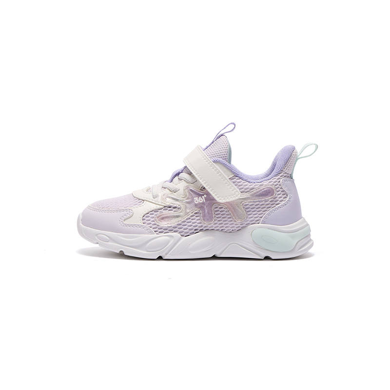 361°KIDS Slip Resistant Cushioning Abrasion Resistant Breathable Kids Lifestyle Shoes White Pink Purple