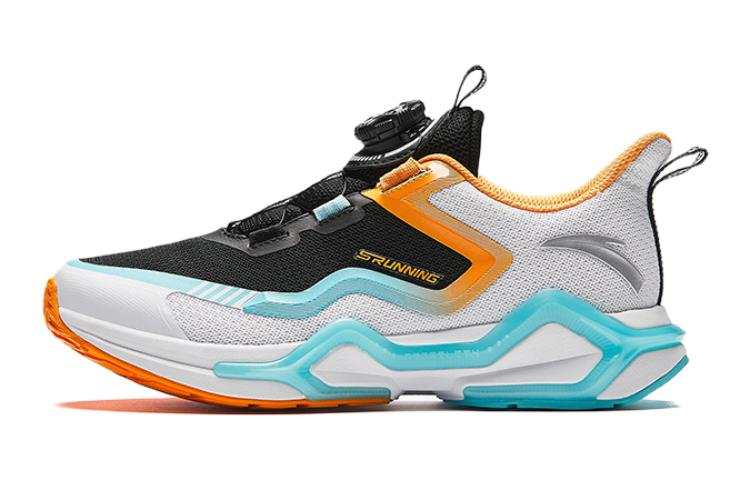 Antakids Gongsu Fabric Slip Resistant Cushioning Abrasion Resistant Mid top Running Shoes Trick Blue Teenagers