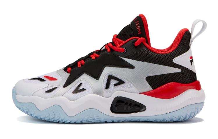 FILA KIDS Abrasion Resistant Abrasion Resistant Low top Children's Basketball Shoes White Black