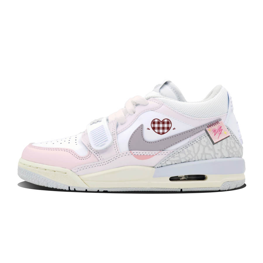Jordan Jordan Legacy 312 Slip Resistant Abrasion Resistant Low top Children's Basketball Shoes Pink White Purple Teenagers