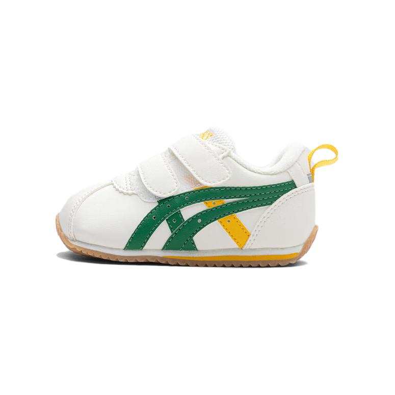 ASICS Suku Anti Kick, Abrasion Resistant, And Breathable Low top Toddler Shoes White Green Yellow Infant And Toddler
