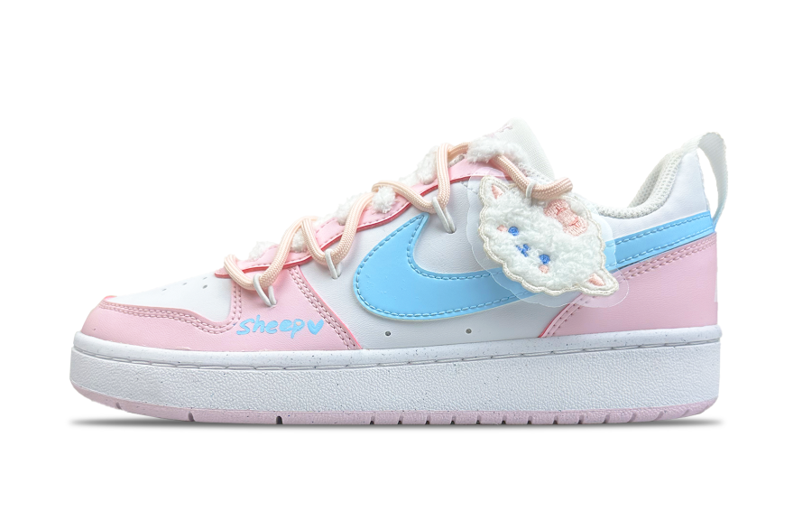 Nike Nike Court Borough Synthetic Leather Abrasion Resistant Low top Kids' Skateboarding Shoes Pink Teenagers