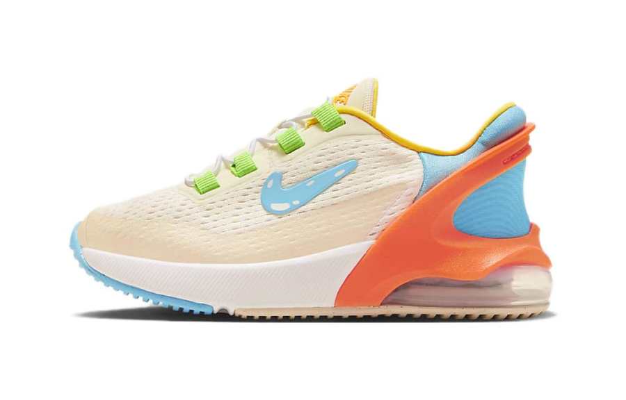 Nike Nike Air Max 270 Cushioning, Wear Resistant Low top Kids Lifestyle Shoes White Blue Orange Kids'
