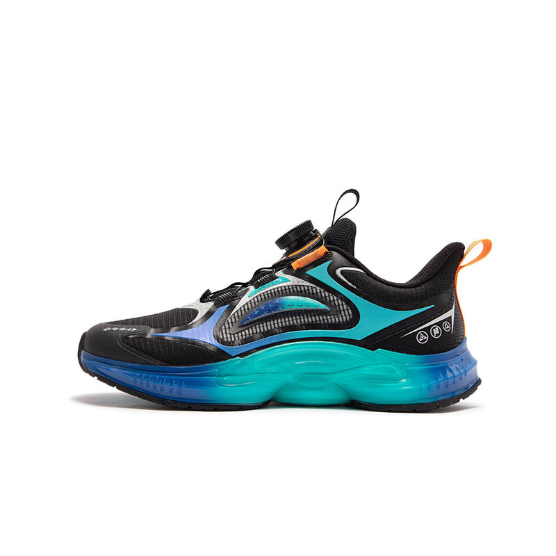 XTEP Slip Resistant Abrasion Resistant Low top Kids' Running Shoes Black Porcelain Crystal Blue Kids'