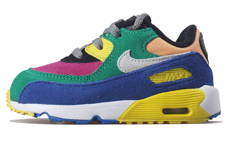 Nike Nike Air Max 90 QS Viotech 2.0 Comfortable And Lightweight Abrasion Resistant Low top Toddler Shoes Blue Green