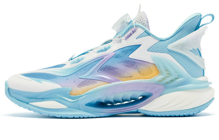 QIAODAN Shark Low top Basketball Shoes Sky Blue Teenagers