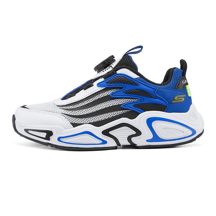 Skechers Kids Slip Resistant, Abrasion Resistant, Lightweight Cushioning Low top Running Shoes White/Blue Kids'