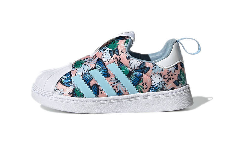 Adidas Originals SUPERSTAR 360 Slip Resistant Abrasion Resistant Low top Baby & Toddler Shoes Blue Pink