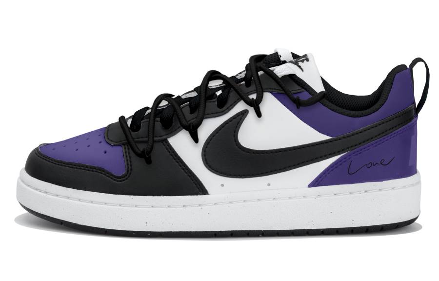 Nike Nike Court Borough LOW RECRAFT Low top Kids' Skateboarding Shoes White Black Purple Teenagers