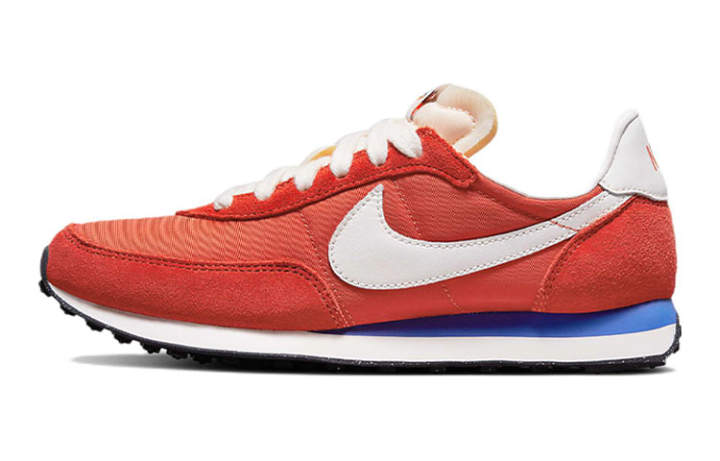 Nike Nike Waffle Trainer 2 Leather Slip Resistant Cushioning Abrasion Resistant Low top Casual Shoes Orange White Unisex
