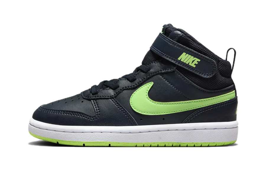 Nike Nike Court Borough Mid 2 Abrasion Resistant Mid top Kids' Skateboarding Shoes Black Green Children Aged 3 7 Years Old