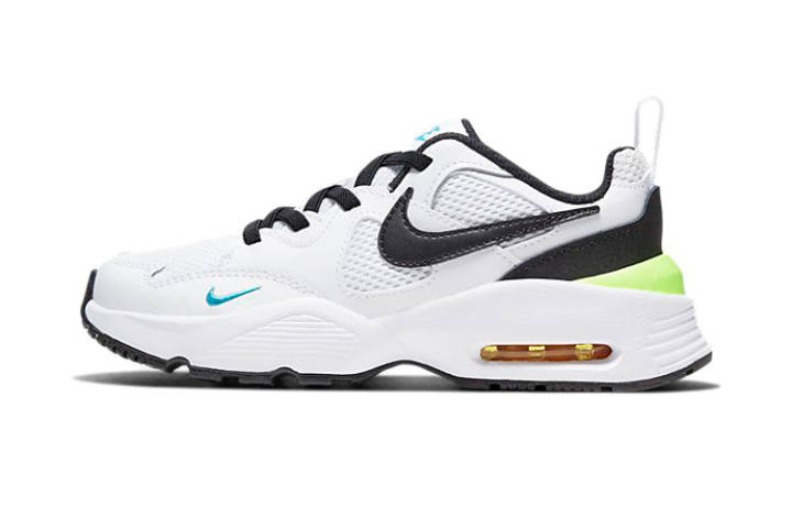 Nike Nike Air Max Fusion Cushioning Abrasion Resistant Breathable Low top Running Shoes White Black Green Pre school
