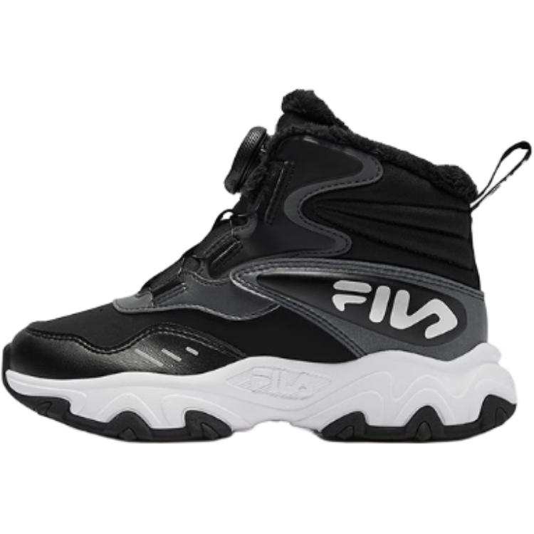 FILA KIDS BOA Fleece Lined Comfortable Slip Resistant Thermal High top Kids' Outdoor Shoes Black