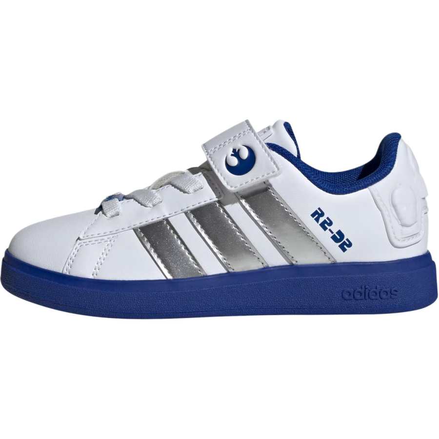 Adidas Star Wars x Adidas GRAND COURT 2.0 Synthetic Leather Low top Kids' Skateboarding Shoes White Blue