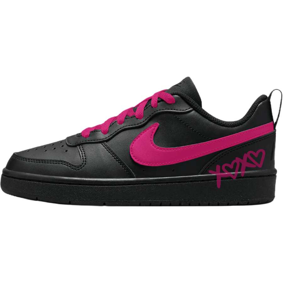 Nike Nike Court Borough Leather Low top Kids' Skateboarding Shoes Black Teenagers