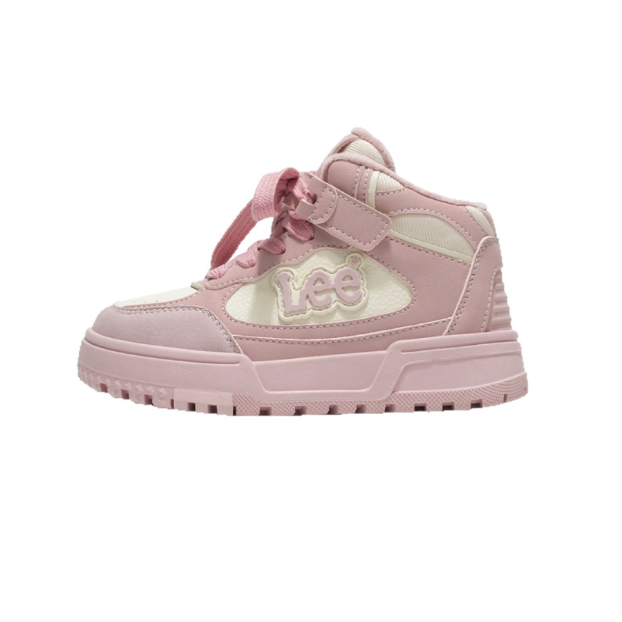 LEE KIDS Fleece Lined Thermal Lining Platform Comfortable And Trendy Outdoor Hook and Loop Insulated Shoes Pink Kids'