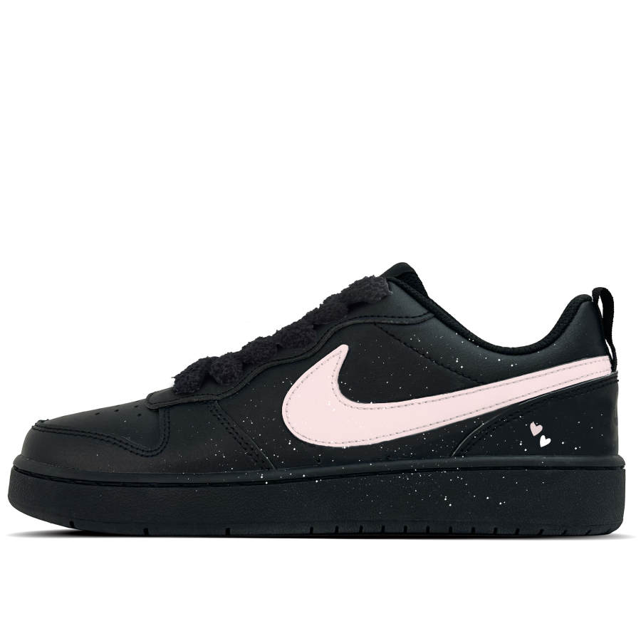 Nike Nike Court Borough Dark Night Heart Synthetic Leather Slip Resistant Low top Kids' Skateboarding Shoes Lotus Color