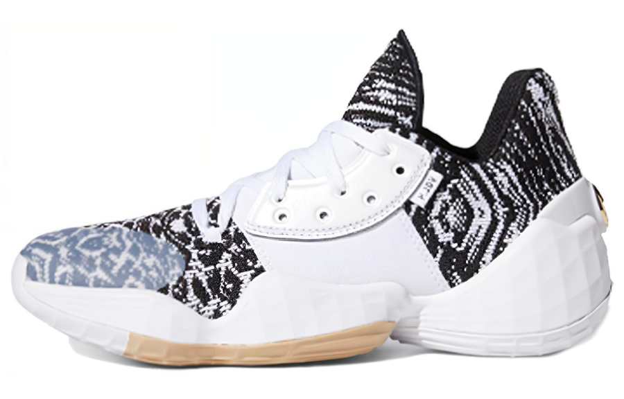 Adidas Adidas Harden Vol. 4 J Cushioning Mid top Children's Basketball Shoes Black White Teenagers